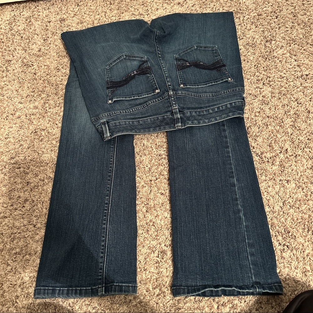 White House Black Market Indigo Wide Leg Jeans